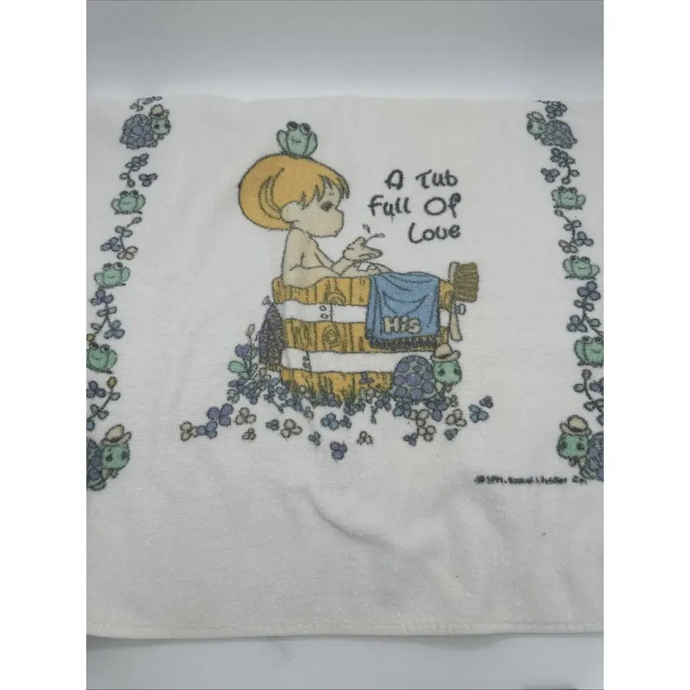 Vintage Precious Moments Bath Towel And Wash Cloth 